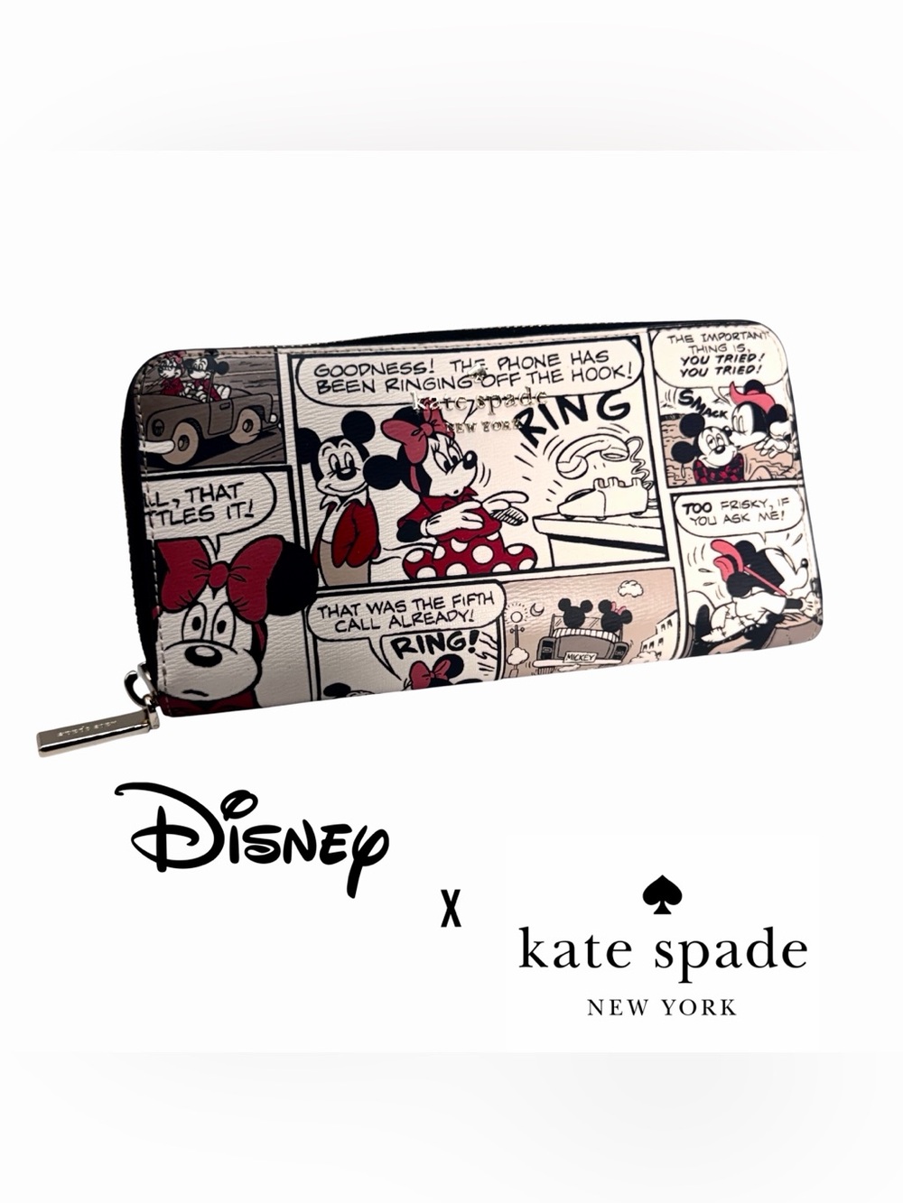 Kate Spade New York x Disney Minnie Mouse Comic Zip Around Wallet | Collectible